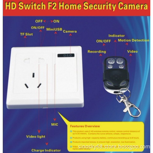 Home Security Socket Video Recorder Remote Control (QT-F2)